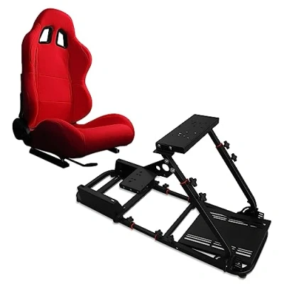 Imagen de MODAUTO Cockpit SimRacing, Soporte de Simulacion, Estructura SimRacing+Asientos Opcional, Compatible con Logitech,Fanatec,Thrustmaster.N820A+N120