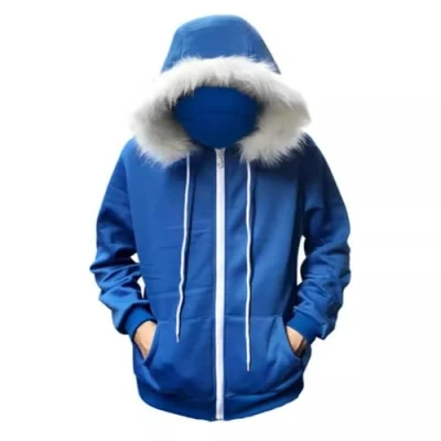 Imagen de EHGEUYL sudadera con capucha para hombre, disfraz de Undertale Sans cosplay, sin chaqueta, abrigo cremallera, Halloween, adulto, azul, XXL