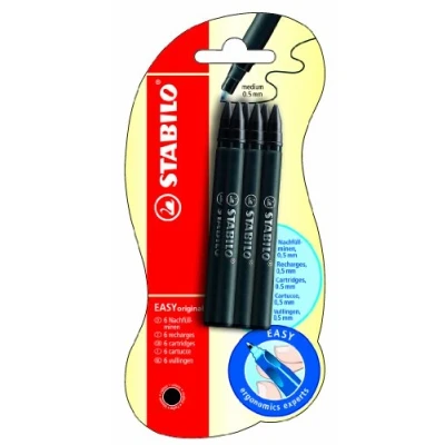 Imagen de STABILO EASYoriginal Recarga para bolígrafo (grosor de escritura medio, 6 unidades), color negro