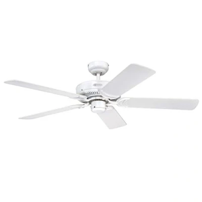 Imagen de Westinghouse Lighting Monarch Ventilador de Techo, Acabado en blanco con aspas reversibles blanco/blanco caña