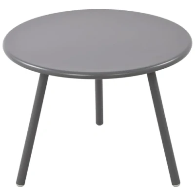 Imagen de CLP Mesa de salón Minot pequeña I Auxiliar Redonda Metal Mesilla Centro 3 Patas Moderna &amp; versátil, Color:Gris Oscuro