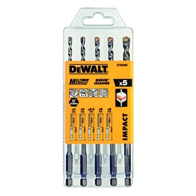 Imagen de DEWALT DT60099 QZ Juego de 5 brocas multi material Impact 4, 5, 5.5, 6, 8 mm