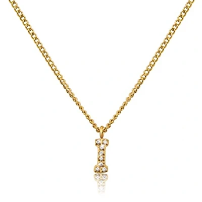 Imagen de GD GOOD.designs Cadena de letras oro para señoras I Collar chapado en 18 quilates con iniciales circonita acero inoxidable dorado