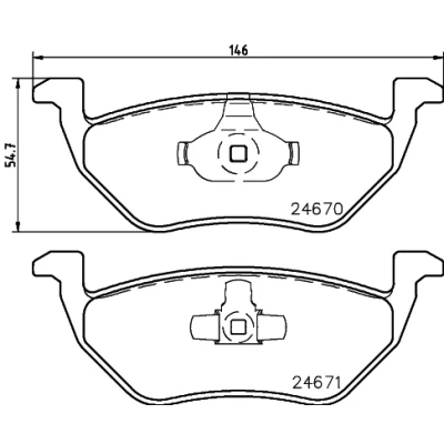 Imagen de HELLA 8DB 355 014 951 Juego de pastillas freno no preparado para indicador desgaste MAZDA: Tribute Wagon, FORD: Maverick SUV