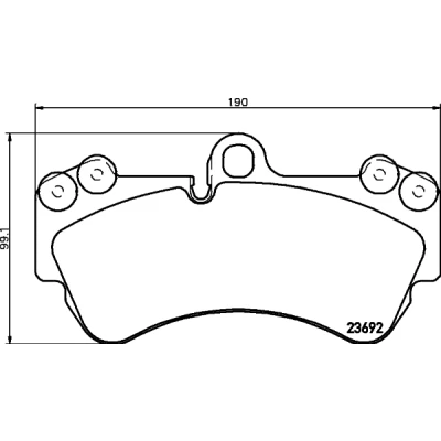 Imagen de HELLA 8DB 355 018 701 Juego de pastillas freno preparado para indicador desgaste con pesos equilibrio PORSCHE: Cayenne, VOLKSWAGEN: Touareg I