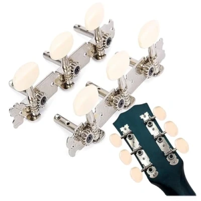 Imagen de 2 unidades de botones mecánicos guitarra, clavijas afinación mecánicas para cuerdas clásicas, guitarra clásica,
