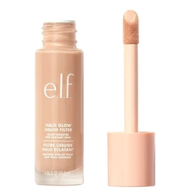 Imagen de e.l.f. Cosmetics Halo Glow Filtro líquido iluminador para una tez radiante, infundido con ácido hialurónico, mediano