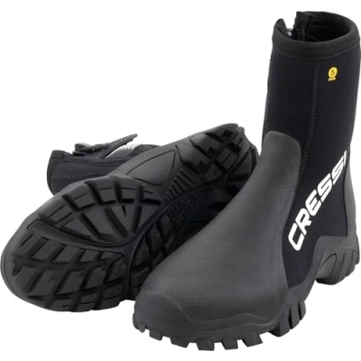 Imagen de CRESSI Reeftech RS Boots 5mm M (40/41 EU) Escarpínes de Neopreno Negro 5 mm con Suela Reforzada Diseñado para Inmersiones en Aguas Frías Aletas Abiertas y Trajes Secos, Unisex Adult