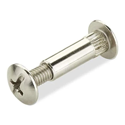 Imagen de 20 piezas SOTECH Tornillos de conexión CONNECT Ø 8 mm con rosca M6 Tornillo unión taco fijación Acero niquelado para madera 26 35 espesor