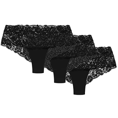 Imagen de WOL Bar 3 Pack Braguitas Shorts con Enacaje WB413, Negro,L