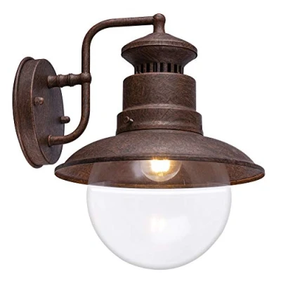 Imagen de GLOBO 3272R Lámpara de pared para exteriores (cristal y acero), diseño retro