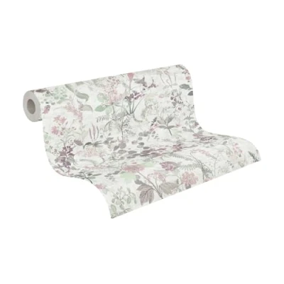 Imagen de A.S. Création The Bos 388251 Papel pintado (10,05 x 0,53 cm), diseño de casa campo, color blanco, verde y rosa