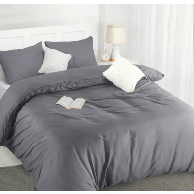 Imagen de Utopia Bedding Funda Nordica Cama 105 Microfibra Juego de Edredon 200x200 cm y 2 Fundas Almohada 50x75 (Gris)