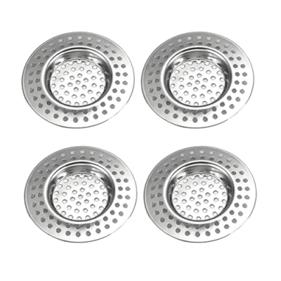 Imagen de Filtro de Fregadero Acero Inoxidable, 4 Piezas Cocina, Colador Drenaje, Coladores Desagüe, para Fregadero, Lavabo, Ducha y Cocina