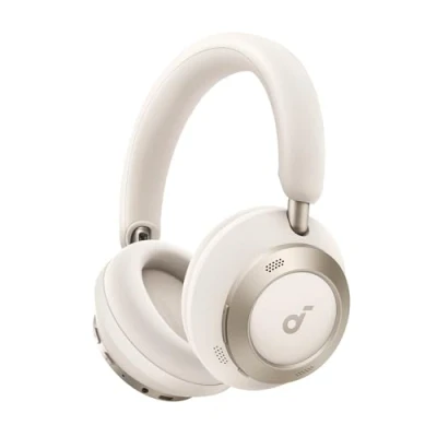 Imagen de Soundcore Space One Pro de Anker, Auriculares con Cancelación Ruido Activa Adaptativa 6 Micrófonos, Diseño Muy Plegable, Audio sin Pérdidas 60H, Carga Ultrarrápida, Inalámbrico Hi Res LDAC