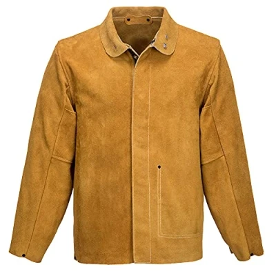 Imagen de Portwest SW34TARM Chaqueta de soldadura cuero, talla M, color marrón