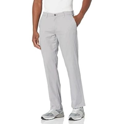 Imagen de Amazon Essentials Pantalón chino elástico de corte recto y estilo informal Hombre, Gris, 28W / 28L