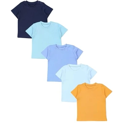 Imagen de TupTam Camiseta Manga Corta para Bebé, Pack de 5, Multicolor 104