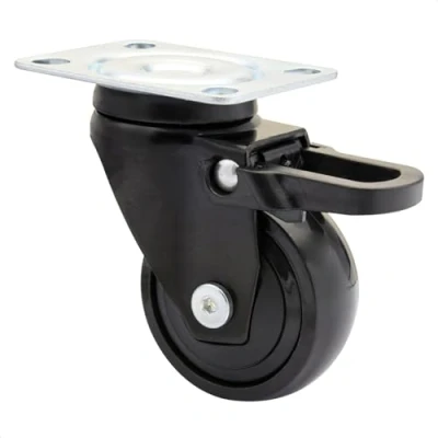 Imagen de WAGNER design yourself 01235201 giratoria transporte/Rueda para muebles con freno, placa atornillada, Negro, (Ø) 50 mm