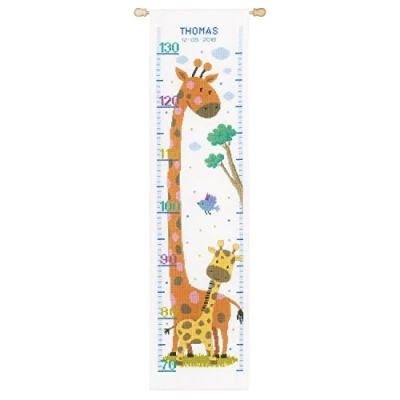 Imagen de VERVACO Zählmusterpackung Giraffe Aida Kit de Punto Cruz, diseño Jirafa, Cotton, Colores Variados, ca. 18 x 70 cm / 7,2&quot; 28&quot;