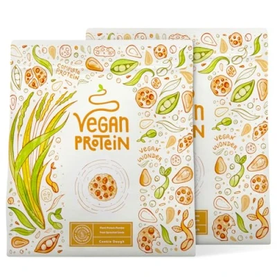 Imagen de Proteína Vegana en Polvo Sabor Cookie Dough 100% Proteina 21g dosis Vegan Protein Powder de Guisante, Arroz, Girasol y Soja Aislada para Masa Muscular 1.2kg Alpha Foods