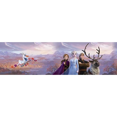 Imagen de AG Design Cenefa Decorativa de Pared Elsa con Amigos en la montaña, Frozen 2 Disney, 5 14 cm, WBD 8159, Película autoadhesiva, Multicolor, 5W x 0.1L m,