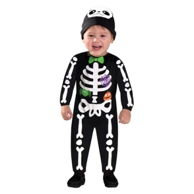 Imagen de amscan 9903881 disfraz de esqueleto embrujado, para Halloween (edad 3 4 años)