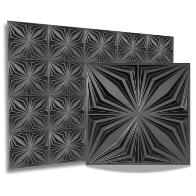 Imagen de 12 paneles 3D de PVC, pared para sala juegos, techo con aspecto 3D, Tetris (12) D98 blanco