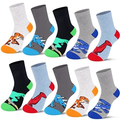 Imagen de L&amp;K II Paquete de 10/12 pares calcetines para niños primavera y verano con patrones lindos multicolor 2816, 10er 2927, 24 27