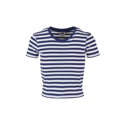 Imagen de Urban Classics Short Striped TEE Camiseta estampada, Mujer, Talla: 3XL, White darkblue