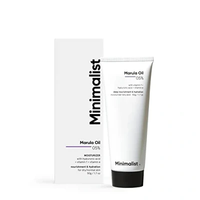 Imagen de Minimalist Marula Oil 5% Crema hidratante facial para piel seca con ácido hialurónico nutrición profunda e hidratación, hombres y mujeres, 50 g (1 unidad)