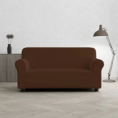 Imagen de Italian Bed Linen Funda Cubre Sofá “Più Bello, Marron, 2 PLAZAS