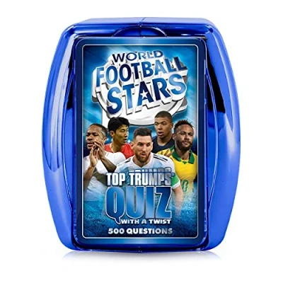 Imagen de Top Trumps World Football Stars Quiz Juego de cuestionarios Azul y Rojo [versión en inglés]