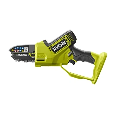 Imagen de RYOBI Motosierra de Mano Brushless 18V ONE+ Barra 10 cm Herramienta Compacta Poda Ramas Tensor Cadena sin Herramientas Ambidiestro Se Vende Batería ni Cargador RY18PSX10A 0
