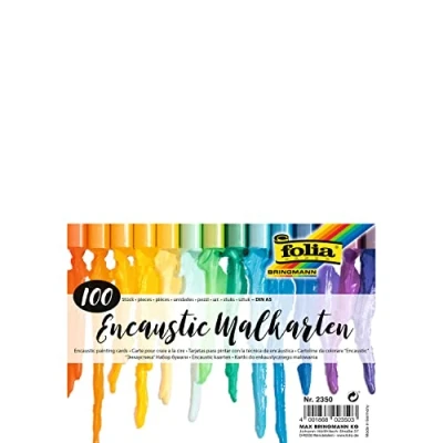 Imagen de folia Encaustic Tarjetas para Colorear DIN A5, 100 Hojas, Papel Especial Muy compactado, Suave la técnica de Pintura Cera, Color Blanco, (MAX Bringmann KG 2350)
