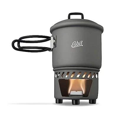 Imagen de Esbit Cookset Conjunto para cocinar con combustible sólido (bote sin revestimiento antiadherente), color gris, talla 585mL