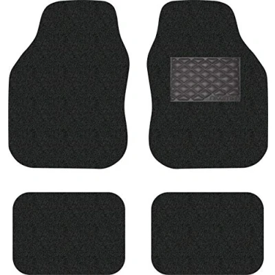 Imagen de Nicoman Alfombrilla Universal Antideslizante para Coche, Lavable, Color Negro, Juego Completo de 4 Piezas