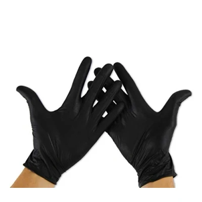 Imagen de KMINA Guantes Nitrilo Talla L (x2 Packs de 100 uds), Desechables, Negro, Desechables Nitrilo, Sin Polvo, Negros (LATEX FREE)
