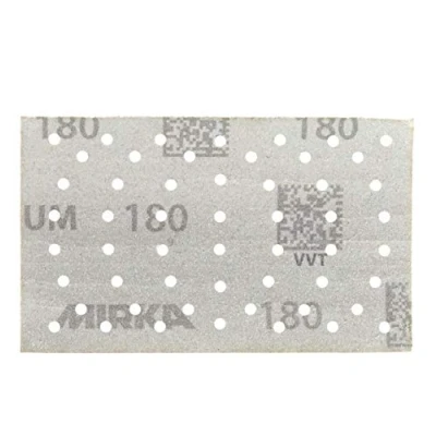Imagen de Mirka Iridium papel de lija Premium 81x133mm Velcro 54 agujeros, grano 180, 100 uds / Para lijar laca, masilla, imprimación, madera, acero, materiales minerales, plásticos