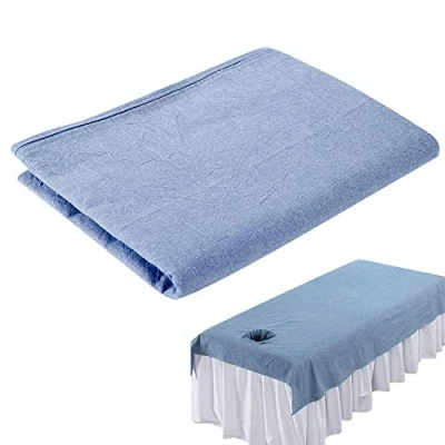 Imagen de Sábanas para masaje en salón de belleza, funda cama algodón suave, protector con agujero la cara