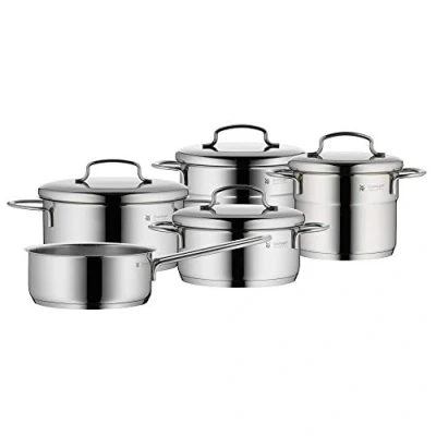 Imagen de WMF Bateria de cocina Mini (5 piezas) acero inoxidable, 1 x Cacerola con tapa Ø 14 cm, 16 12 Cazo cm
