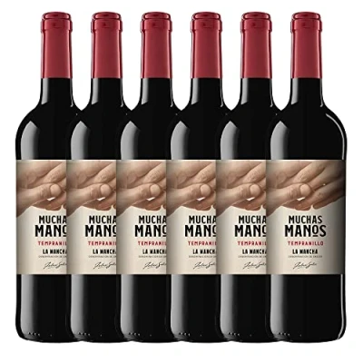 Imagen de Muchas Manos Tinto Tempranillo, Paquete de 6 x 750 ml Total: 4500
