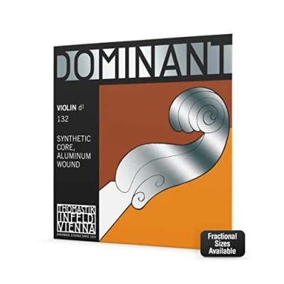 Imagen de Dominant Strings 132.25 Cuerda para violín de entorchado plateado en Re, 1/4