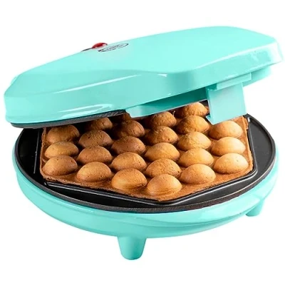 Imagen de Bestron Gofrera, gofrera para gofres de Bubble, rellenar con helado, chocolate o fruta, luz cocción y revestimiento antiadherente, 700 vatios, color: Verde