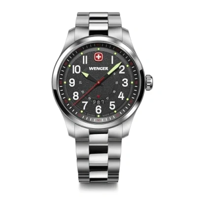 Imagen de Wenger Hombres Reloj de Pulsera Terragraph Analog Quarz, Ø 43 mm, Impermeable hasta 100 m, Cuero, 01.0541.122
