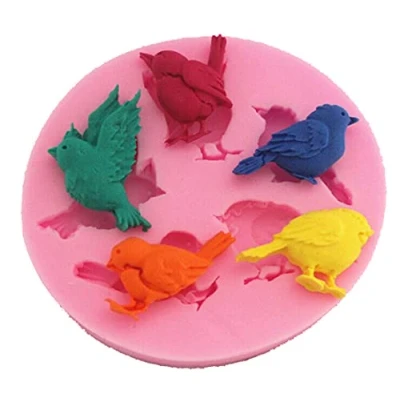 Imagen de LC pájaros X1000 Fondant molde de silicona azúcar resina Craft moldes DIY Cake decoratin