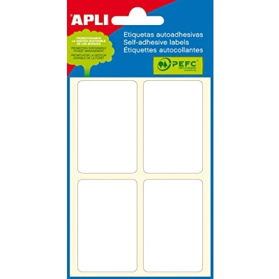 Imagen de APLI 2683 Etiquetas blancas adhesivo fuerte (34 x 53) 6 hojas