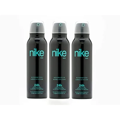 Imagen de NIKE Aromatic Addiction, Desodorante Hombre Spray, Pack de 3 x 200 ml, Antimanchas para Todo Tipo Piel, 0% Sales Aluminio, Larga Duración, Fragancia Amaderada Especiada