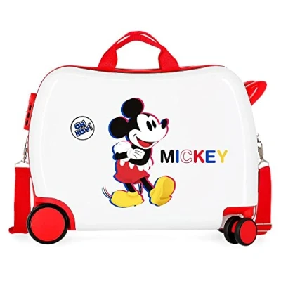 Imagen de Disney Mickey 3D Maleta Infantil Blanco 50x38x20 cms Rígida ABS Cierre de combinación Lateral 34L 1,8 kgs 4 Ruedas Equipaje Mano