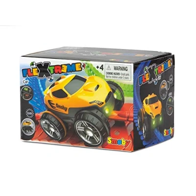 Imagen de Flextreme 180907WEB Coche Amarillo con luz, Carcasa Intercambiable y Luces para la Pista (Smoby 180902 Web)